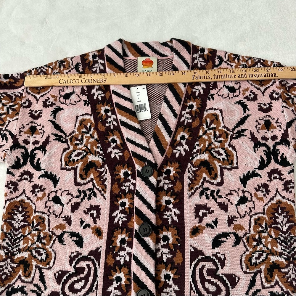Farm Rio Glam Tapestry Jacquard Cardigan Small - Picture 7 of 13